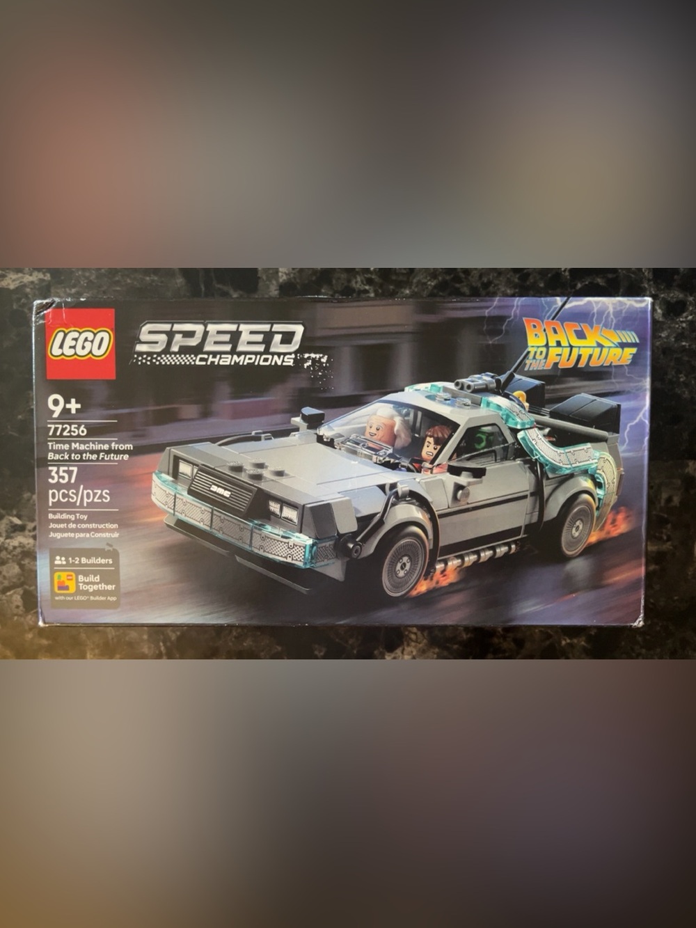 LEGO Back to the Future DeLorean Model - Silver/Teal Speed Champions